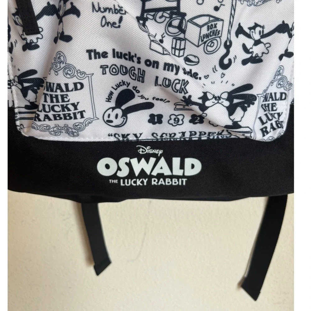 NWT Disney Parks Oswald The Lucky Rabbit Medium Backpack White Black